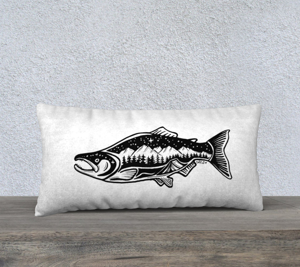 Simple Life Sockeye 12” by 24” pillow case