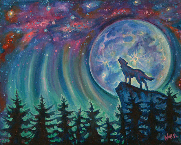 Sing to the Moon on canvas