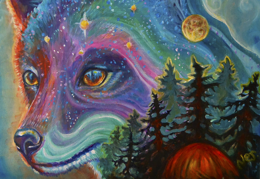 Night Fox on canvas